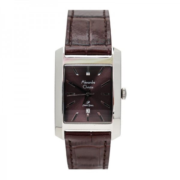 Alexandre Christie AC 1022 Silver Brown Leather Lady MDLSSBO